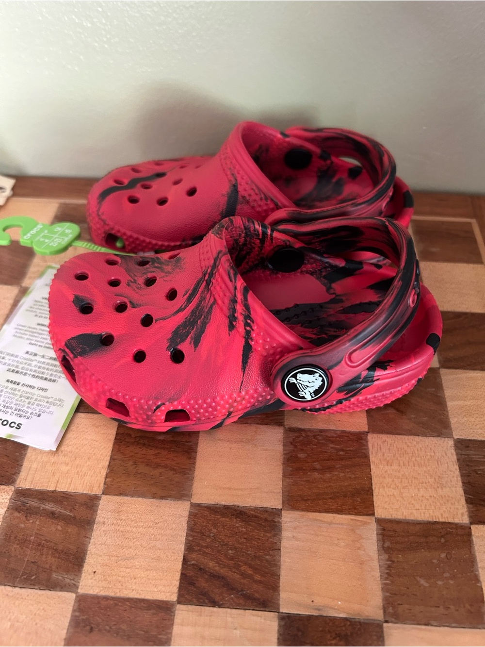 NWT Red and Black Crocs